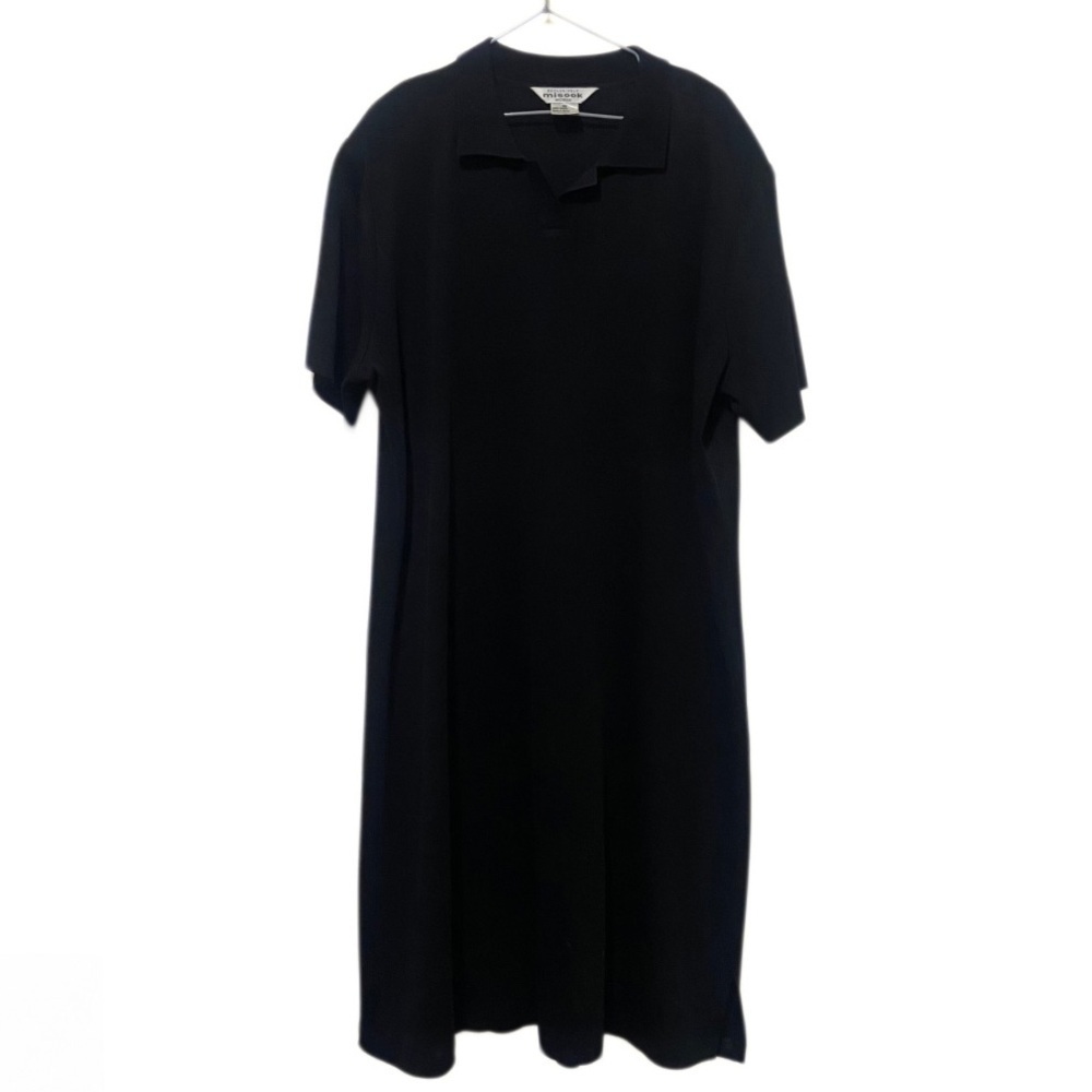 Misook Black Classic Sheath Collared Career Dress Size 2X
